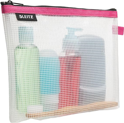 LEITZ Trousse à cosmétique WOW Traveller, transparent/rose