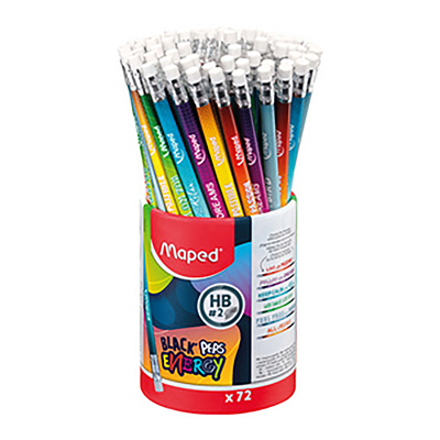 Maped Crayon graphite BLACK'PEPS ENERGY dureté : HB pot 72