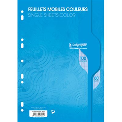 Calligraphe Feuillets mobiles A4 100P seyes 80G bleu 7962