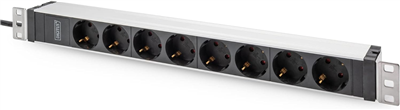 DIGITUS 19" Kaltgeräte-Steckdosenleiste, 8-fach, 1 HE