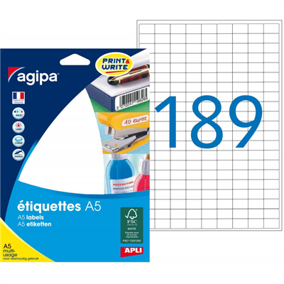 agipa Etiquette universelle 9 x 13 mm blanc