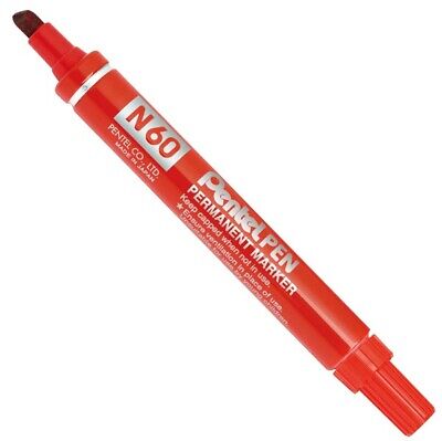 Pentel Marqueur permanent N60 pointe biseautée rouge