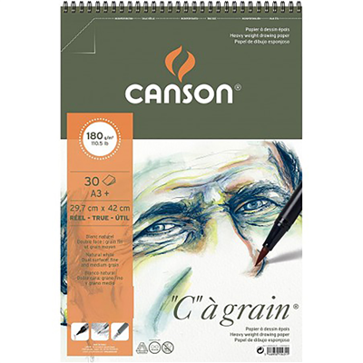 CANSON Album spiralé de papier dessin C à grain A3