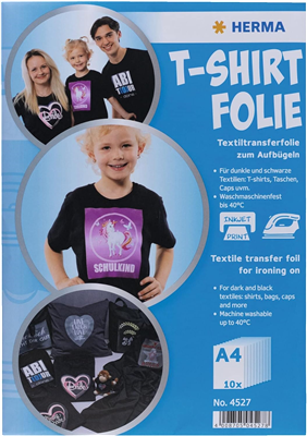 HERMA Feuille de transfert pour T-shirt, A4, textiles foncés