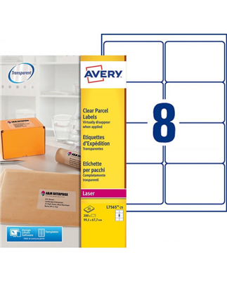 AVERY Etiquette d'expédition transparent 99,1 x 67,7 mm