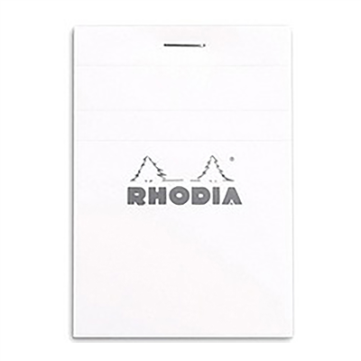 RHODIA Bloc agrafé No. 11 format A7 quadrillé 5x5 blanc