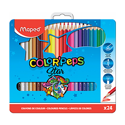 Maped Crayon de couleur triangulaire COLOR'PEPS étui métal