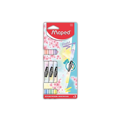 Maped Surligneur FLUO'PEPS PEN DUO Pastel blister de 3