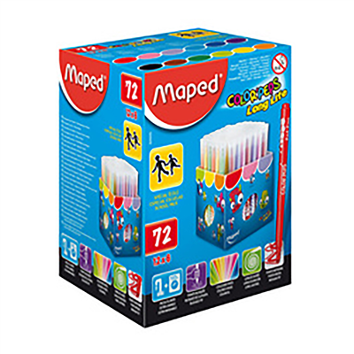 Maped Feutres dessin COLOR'PEPS Long Life Présentoir de 72