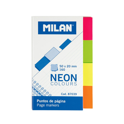 Milan Bloc 160 marque-pages coloris néon