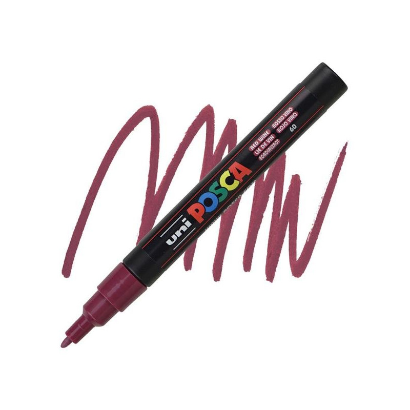 Uni-ball Posca Marqueur à pigment PC-3M, lie de vin
