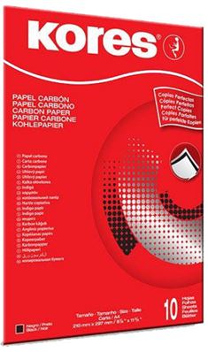 Kores papier carbone, format A4, 10 feuilles,  noir 1023402