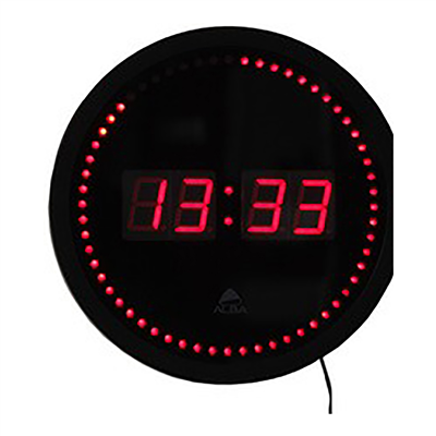 ALBA Horloge murale HORLED à quartz en plastique noir