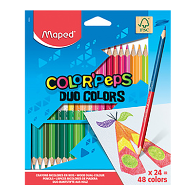 Maped Crayons bicolores COLOR'PEPS DUO triangulaire étui