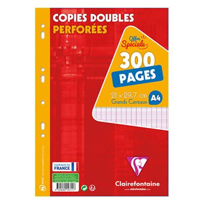 Clairefontaine Copies doubles - Séyès - 21x29.7cm - 300 pages - 14711C