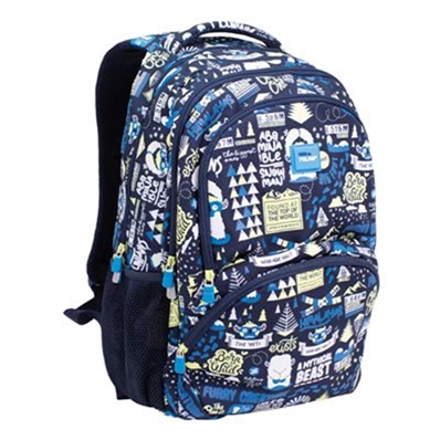 Milan Sac à dos scolaire 4 fermetures éclair (25 l) série spéciale The Yeti 2