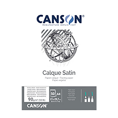 CANSON Bloc papier calque satin A4 90 g/m2