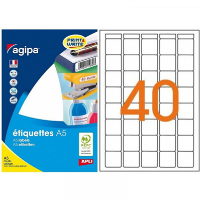 agipa Etiquette universelle 24 x 24 mm blanc