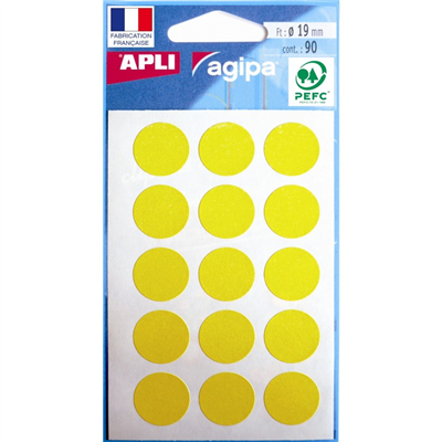 agipa APLI Pastille de signalisation diamètre : 19 mm jaune