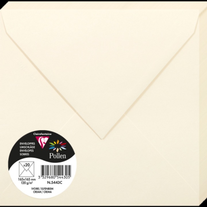 Pollen by Clairefontaine Enveloppes 165 mm, ivoire