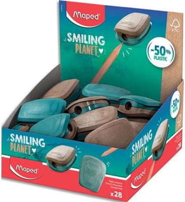 Maped Taille-crayons 1 usage PULSE SMILING PLANET, bleu/brun