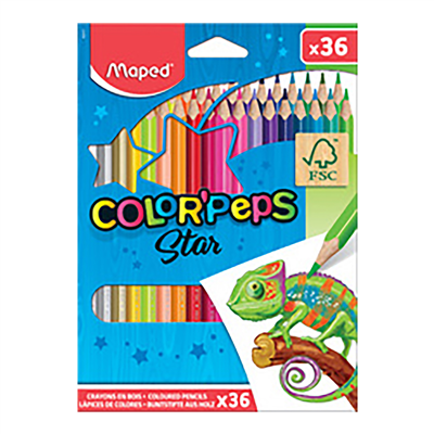 MAPED Crayon de couleur COLOR'PEPS Star étui carton de 36