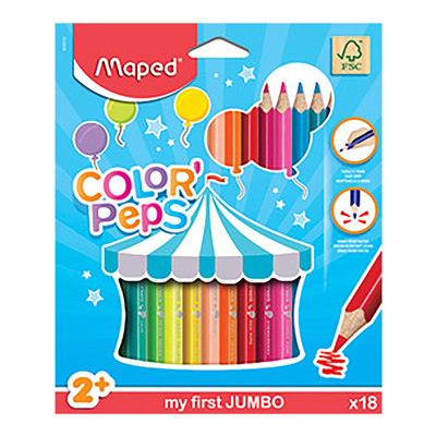 Maped my first Crayons de couleur COLOR'PEPS JUMBO étui 18