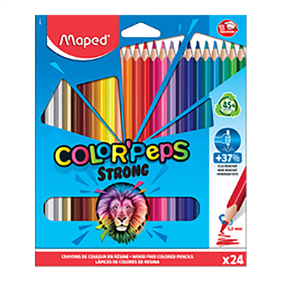 Maped Crayon de couleur COLOR'PEPS STRONG étui carton de 24