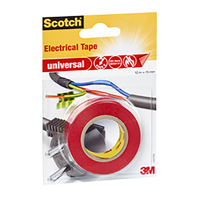 Scotch Ruban isolant universel 15 mm x 10 m rouge