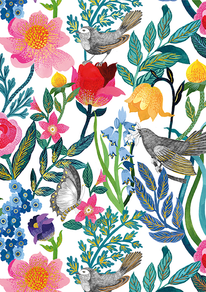 Art & Kraft Cahier A5 Malin oiseaux et papillon