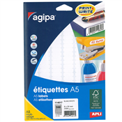 Agipa Etiquettes multi-usage, 8 x 20 mm, blanc 114017