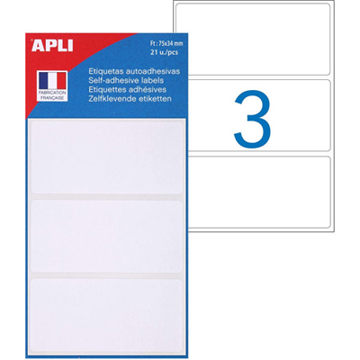 agipa APLI Etiquette multi-usage 34 x75 mm blanc