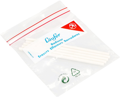 Läufer Stylo-gomme en plastique, 2 gommes de rechange, jaune