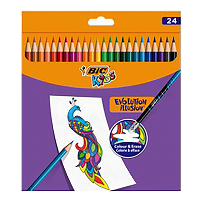 BIC KIDS Crayon de couleur EVOLUTION ILLUSION gommable