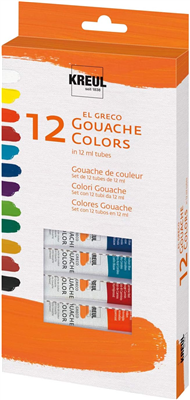 KREUL Gouache el Greco, 12 ml, kit de 12
