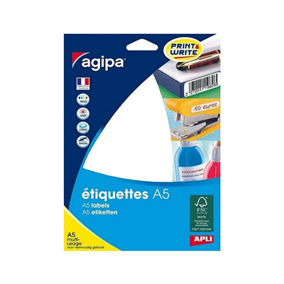 agipa Etiquette universelle 11 x 30 mm blanc