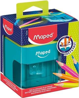 Maped Taille-crayon électrique, turquoise/vert pomme