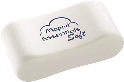 Maped Gomme en plastique Essentials Soft, présentoir de 20