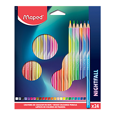 Maped Crayon de couleur triangulaire NIGHTFALL étui de 24