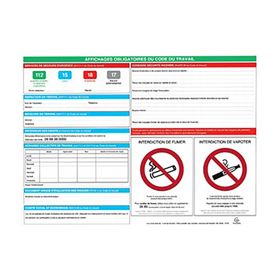 EXACOMPTA Panneau affichage obligatoire 570 x 420 mm