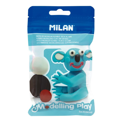 Milan Pâte à modeler durcit à l'air Modelling Play 100g, bleu