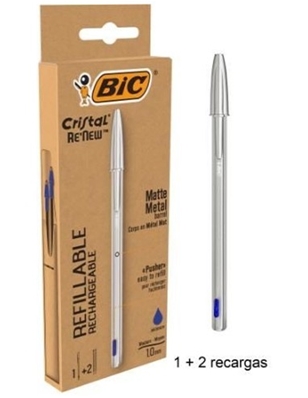 BIC Stylo à bille Cristal RE'NEW, bleu