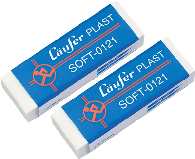 Läufer Gomme en plastique PLAST SOFT, carte blister de 2