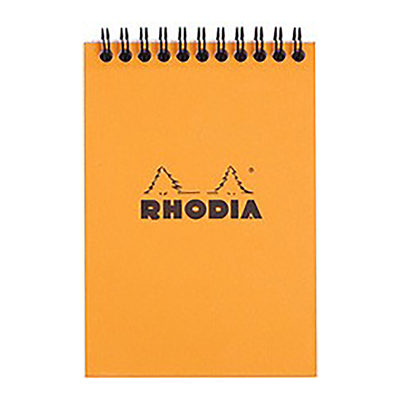 RHODIA Bloc spiralé format A6 quadrillé 5x5 orange