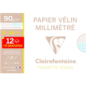 Clairefontaine papier Vlin Millimtr pochette 12