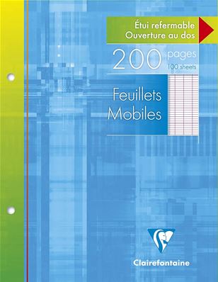 Clairefontaine  Feuilles mobiles - 17x22 cm - 200 pages - 90gr - Seyès 1351c