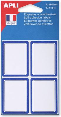 Agipa Etiquettes pour livre, cadre bleu, 38 x 50 mm, uni