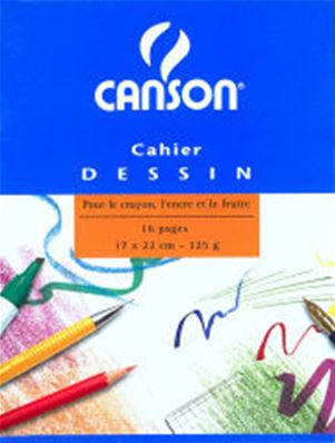 CANSON Cahier à dessin uni 125 g/m2 170 x 220 mm