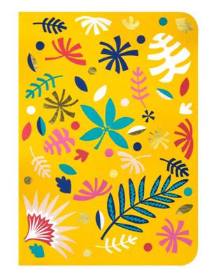 Art & Kraft Carnet  A6 Souple Collection PLUMETIS Feuilles jaune soleil