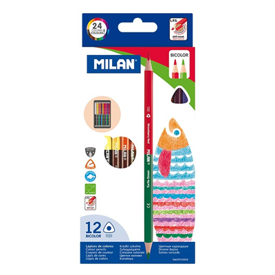 Milan Crayons de couleur triangulaire bicolor